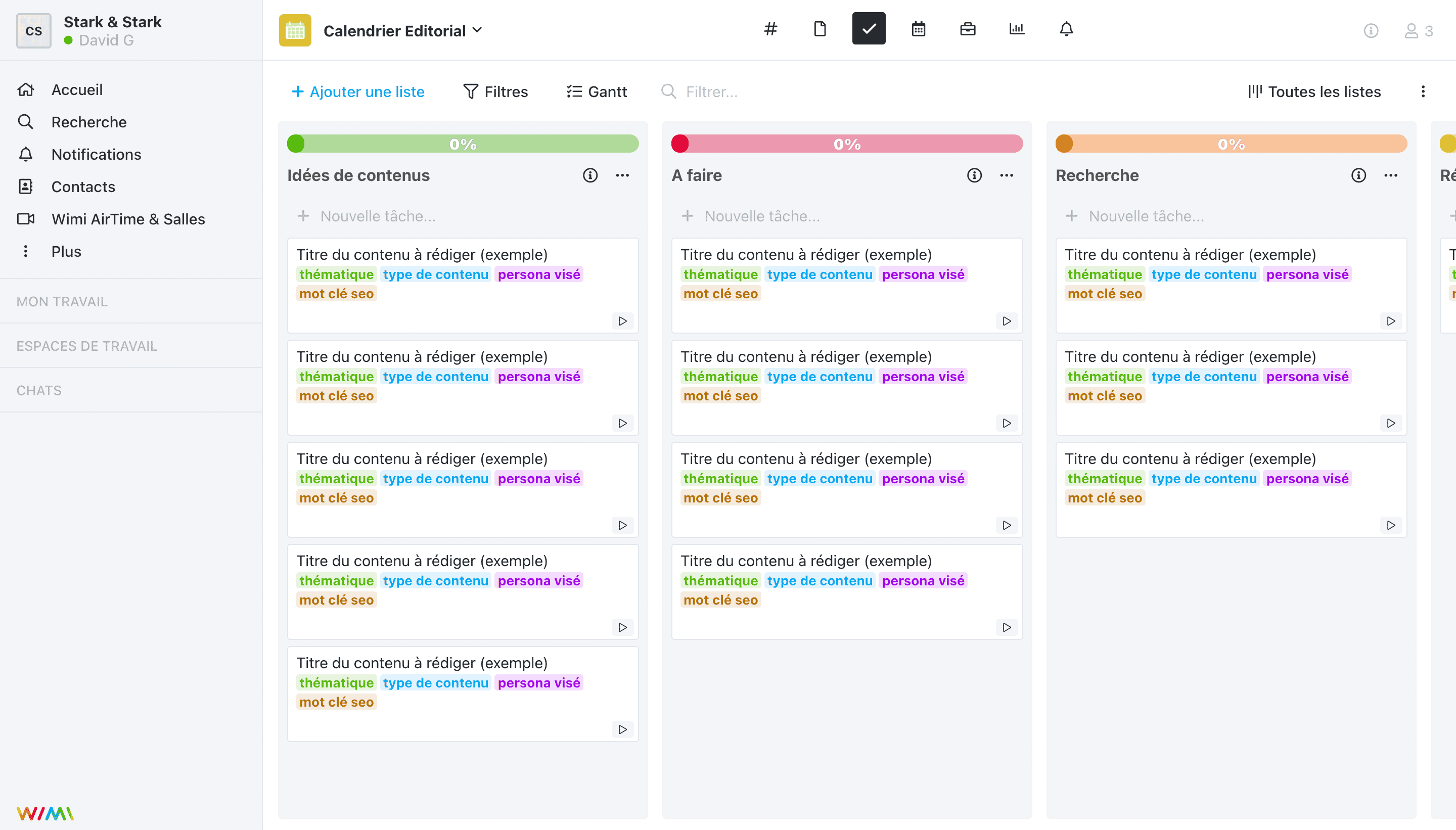 Modèle de Calendrier Éditorial & Exemple | Wimi